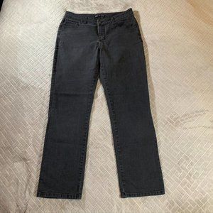 Lee Womens 12 Denim Jeans Faded Black Classic Straight Leg High Rise Stretch